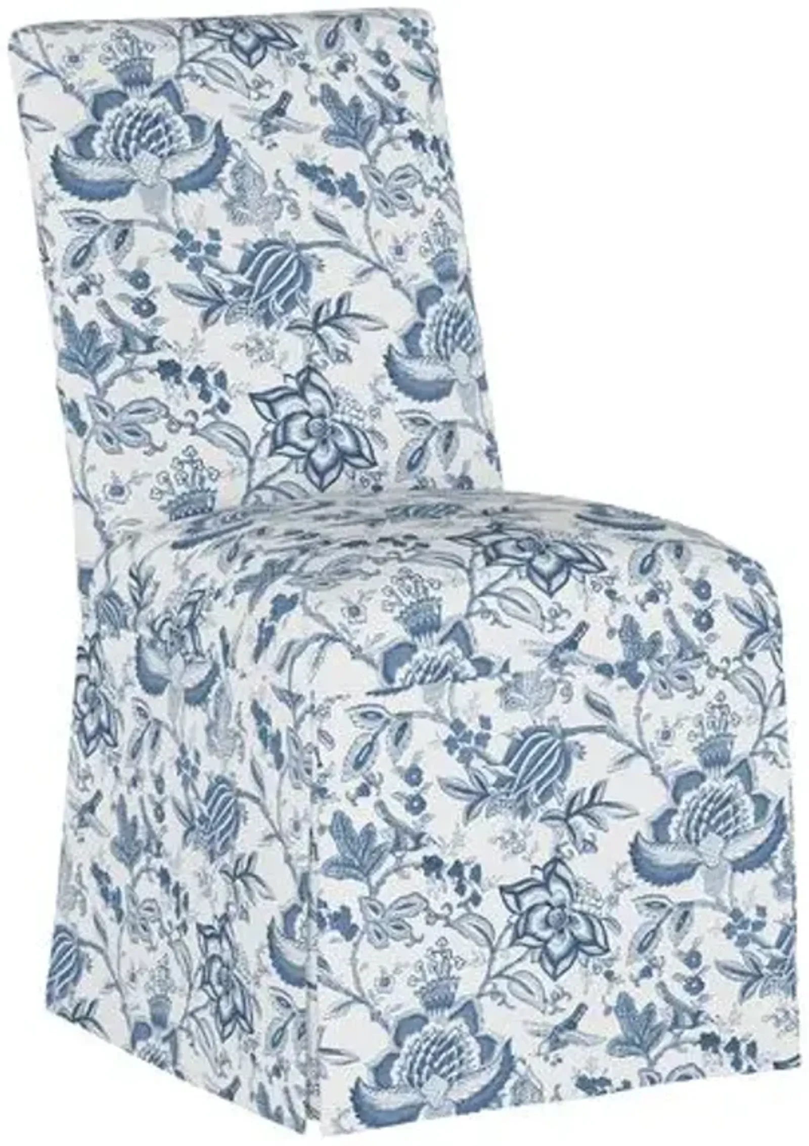 Owen Slipcover Side Chair - Prairie Floral - Handcrafted - Blue