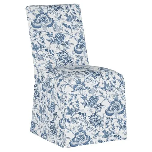 Owen Slipcover Side Chair - Prairie Floral - Handcrafted - Blue