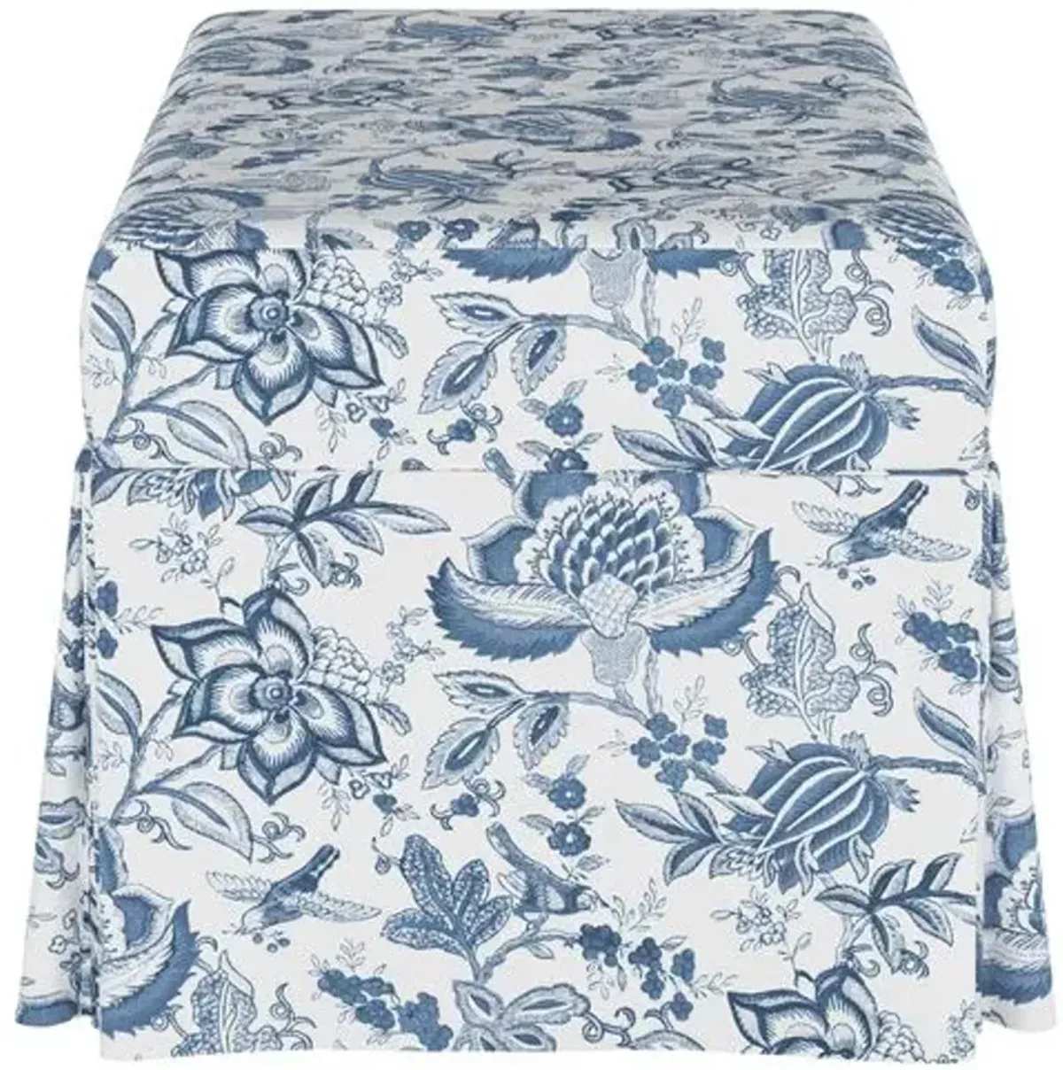 Hayworth Storage Bench - Prairie Floral - Handcrafted in the USA - Blue