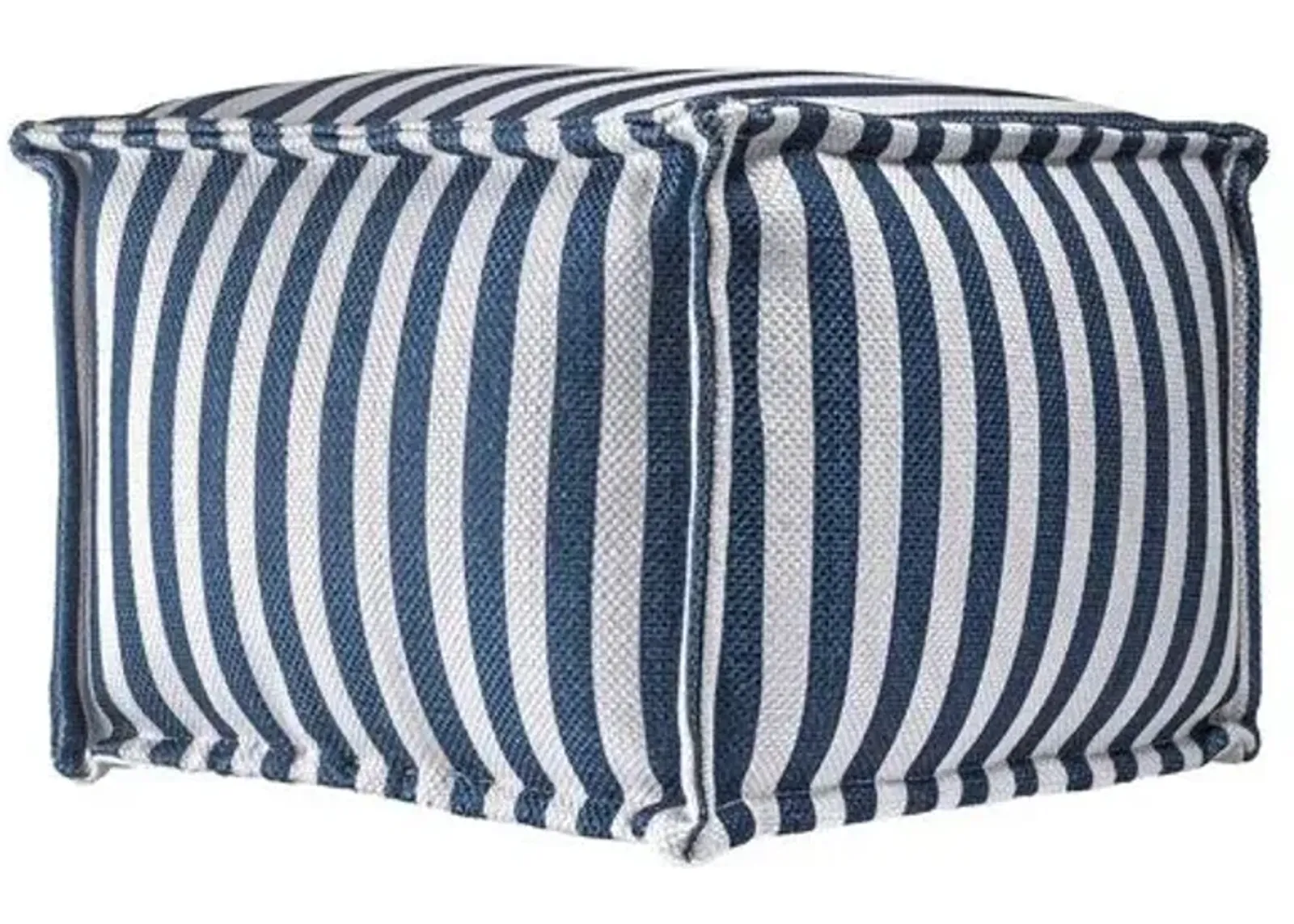 Striped Pouf - Blue