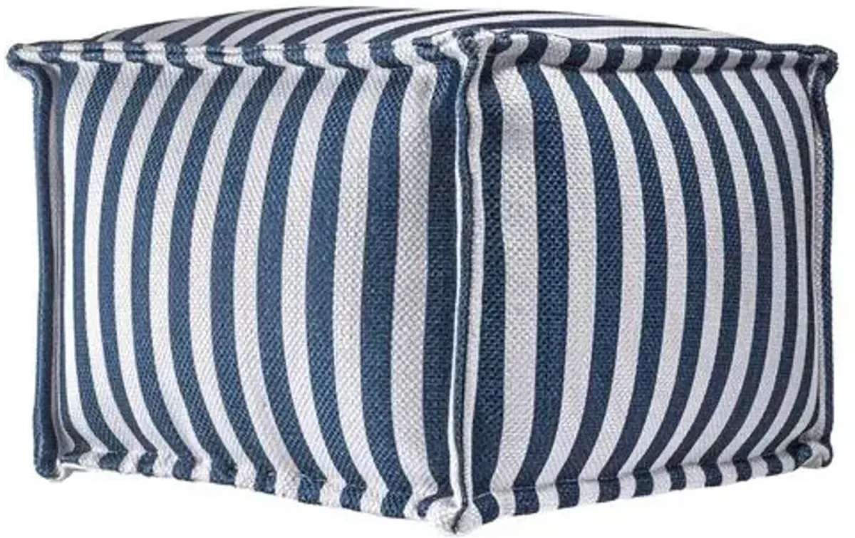 Striped Pouf - Blue