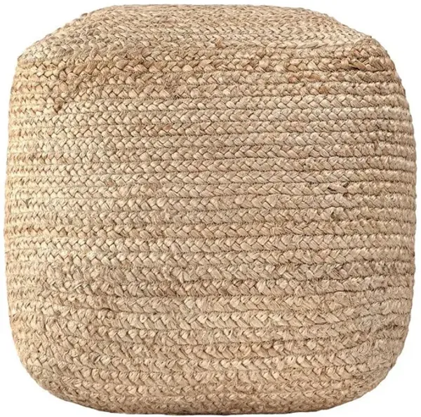 Braided Jute Pouf, Beige
