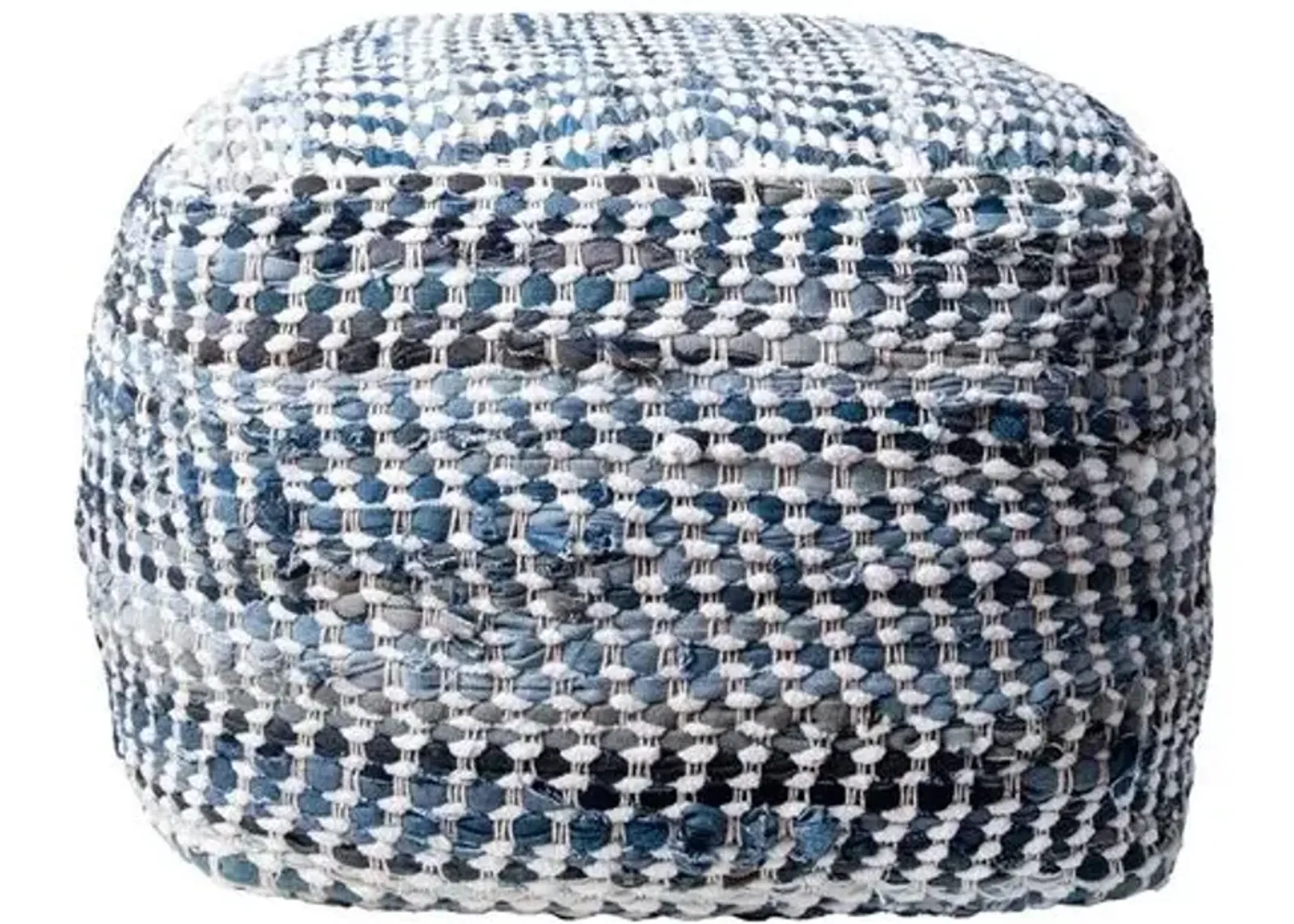 Denim Pouf - Blue