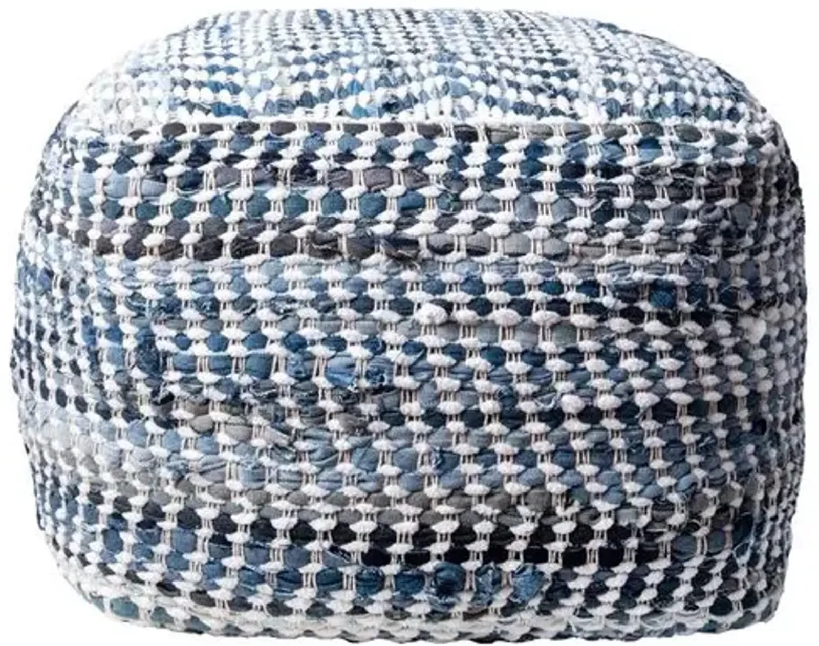 Denim Pouf - Blue