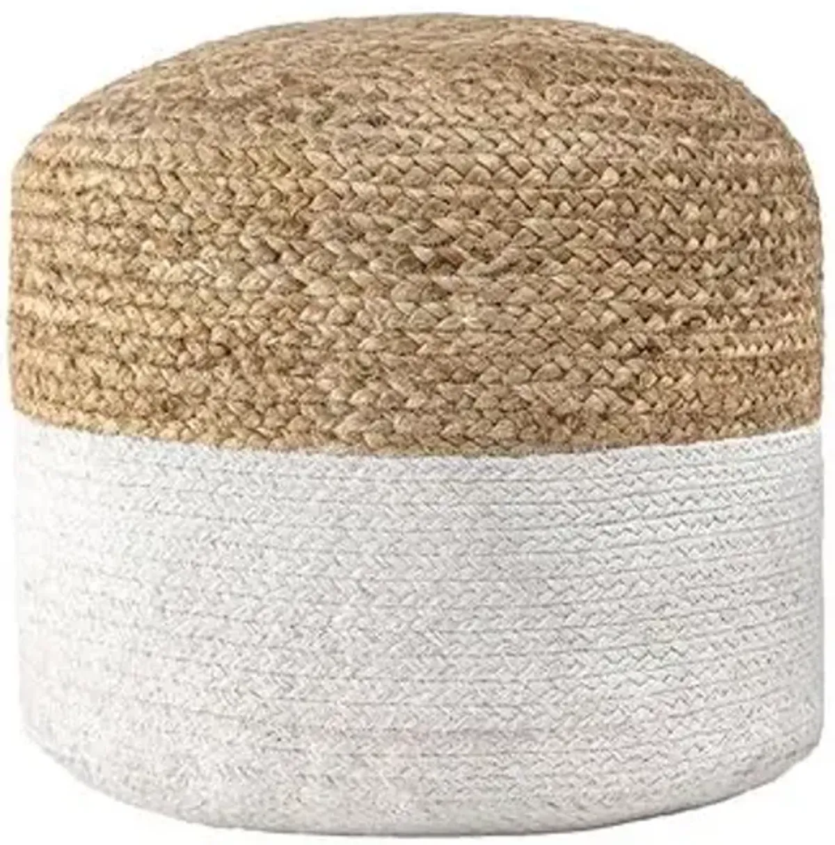 Janus Braided Pouf - Beige