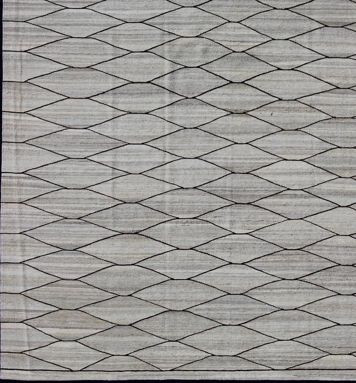 Diamond Kilim - 10'1" x 13'6" - Keivan Woven Arts - Gray