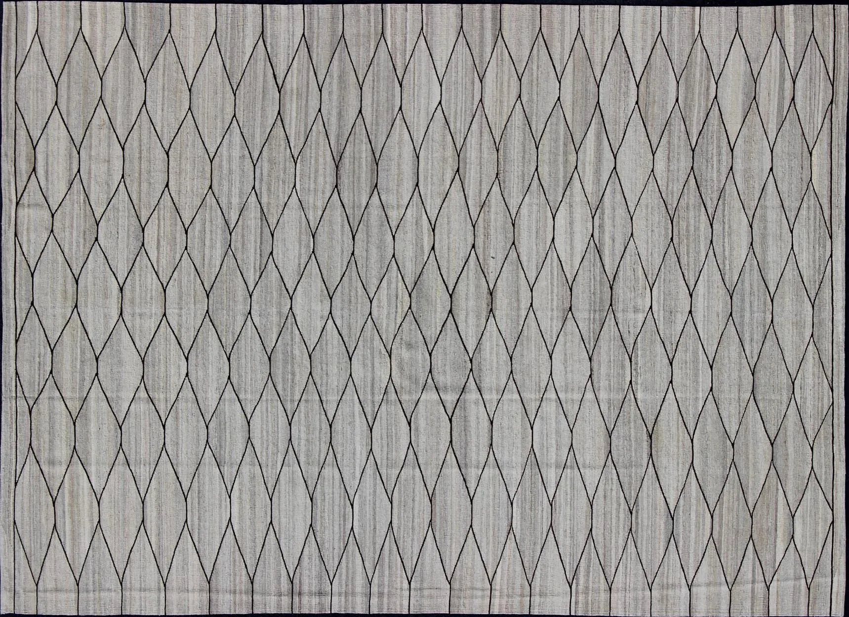 Diamond Kilim - 10'1" x 13'6" - Keivan Woven Arts - Gray