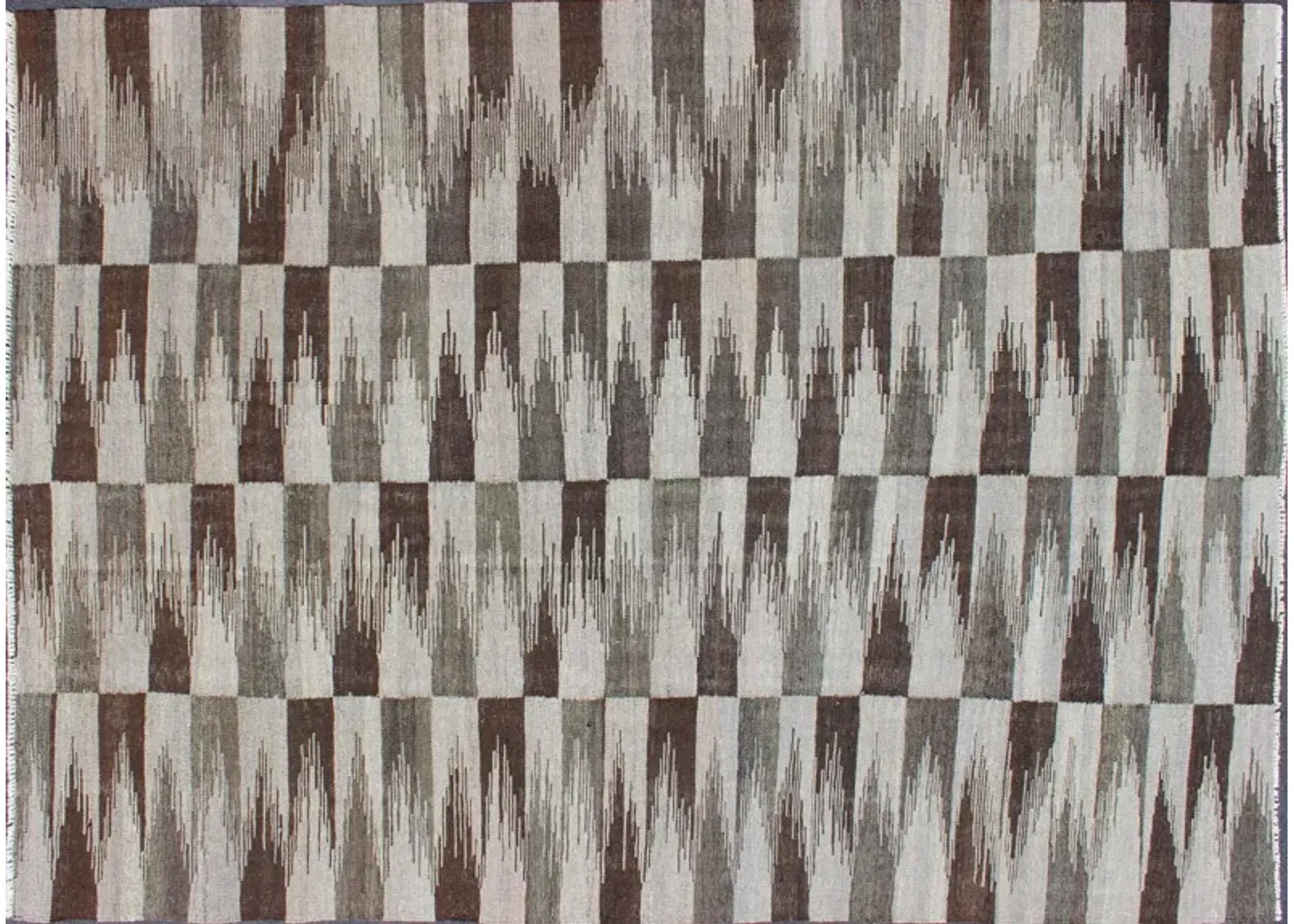 Wool Kilim - 5'7" x 8'2" - Keivan Woven Arts - Gray