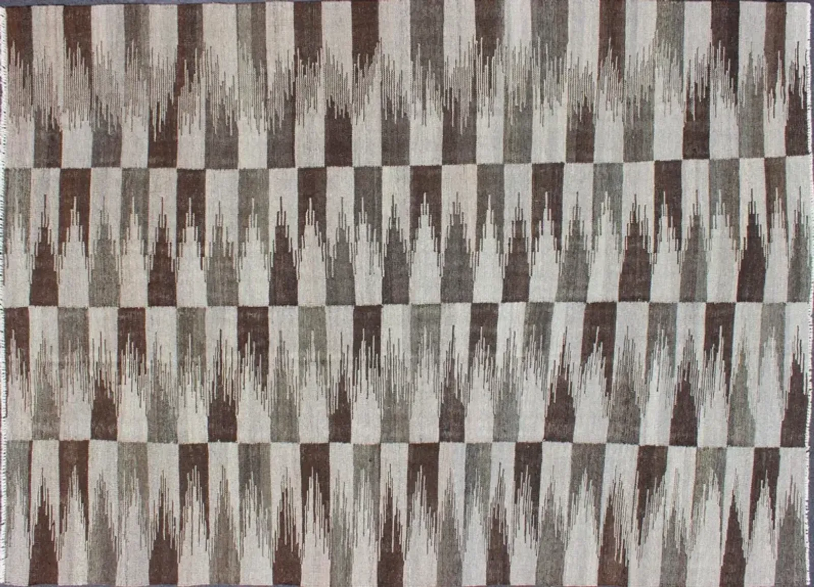 Wool Kilim - 5'7" x 8'2" - Keivan Woven Arts - Gray