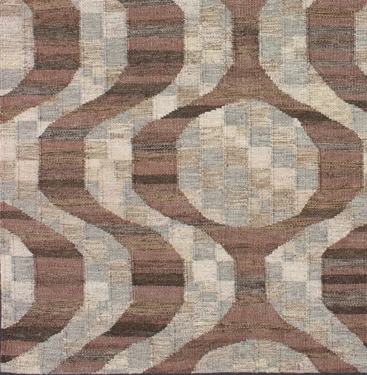 Scandinavian Flat-Weave Rug 6'2 x 8'9 - Keivan Woven Arts - Brown - Brown