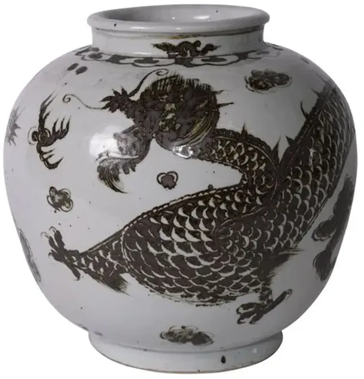 24" Dragon Jar - Brown