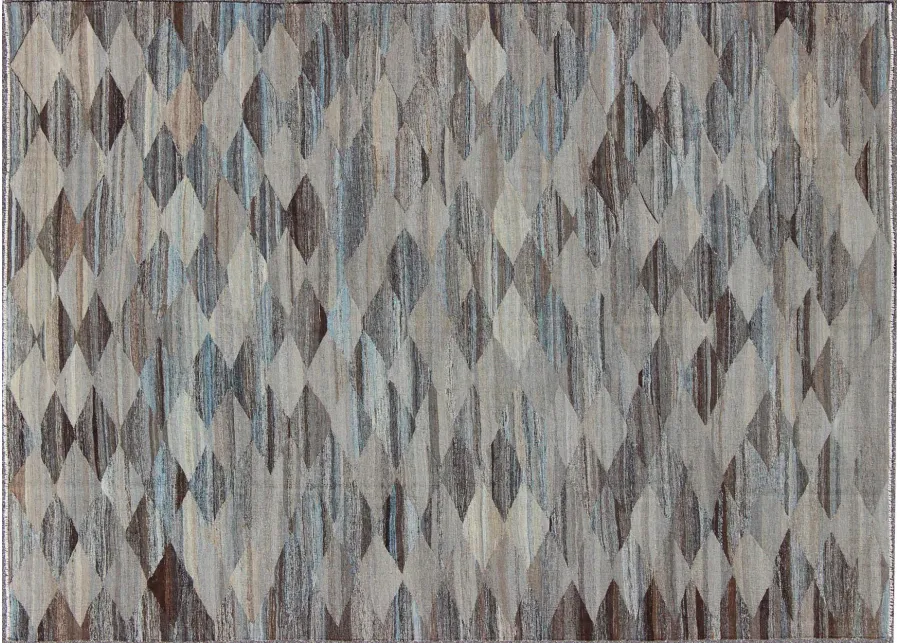 Flat-Weave Kilim Rug 9'3 x 12'3 - Keivan Woven Arts - Blue - Blue