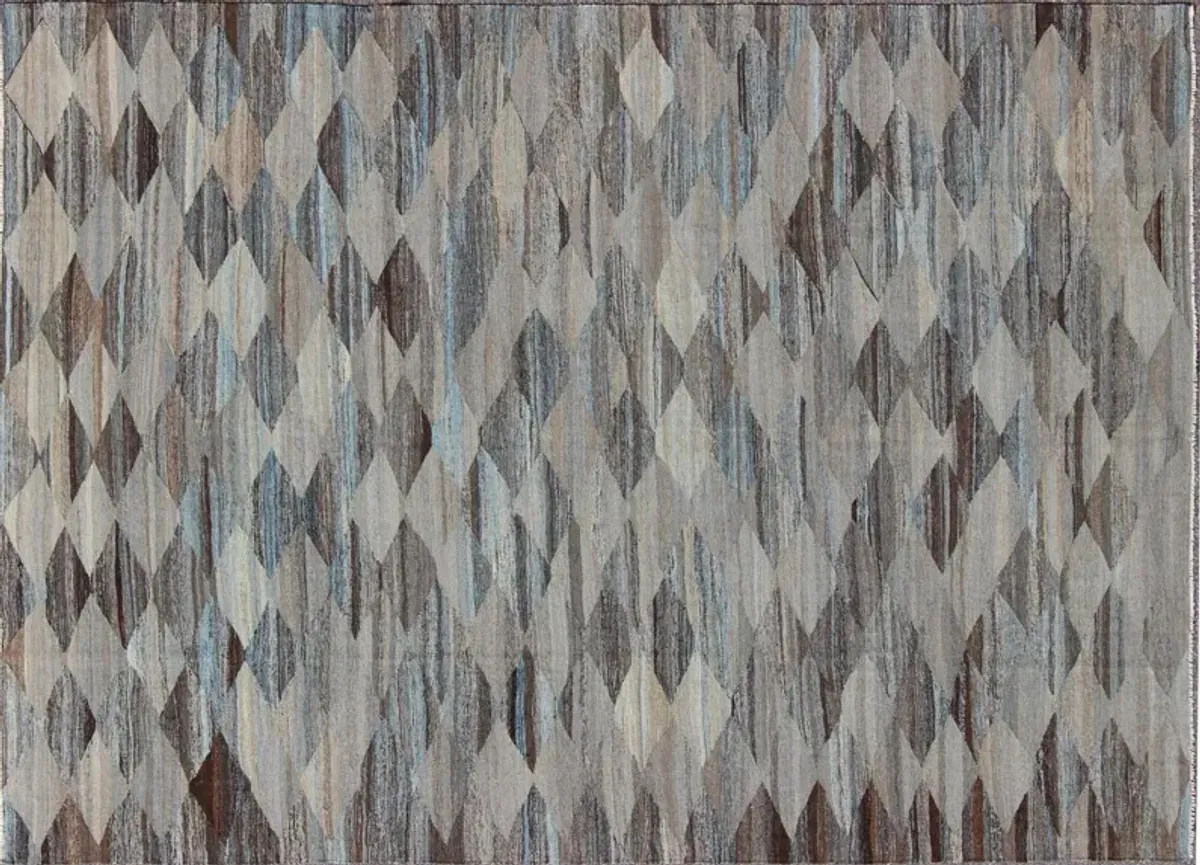 Flat-Weave Kilim Rug 9'3 x 12'3 - Keivan Woven Arts - Blue - Blue