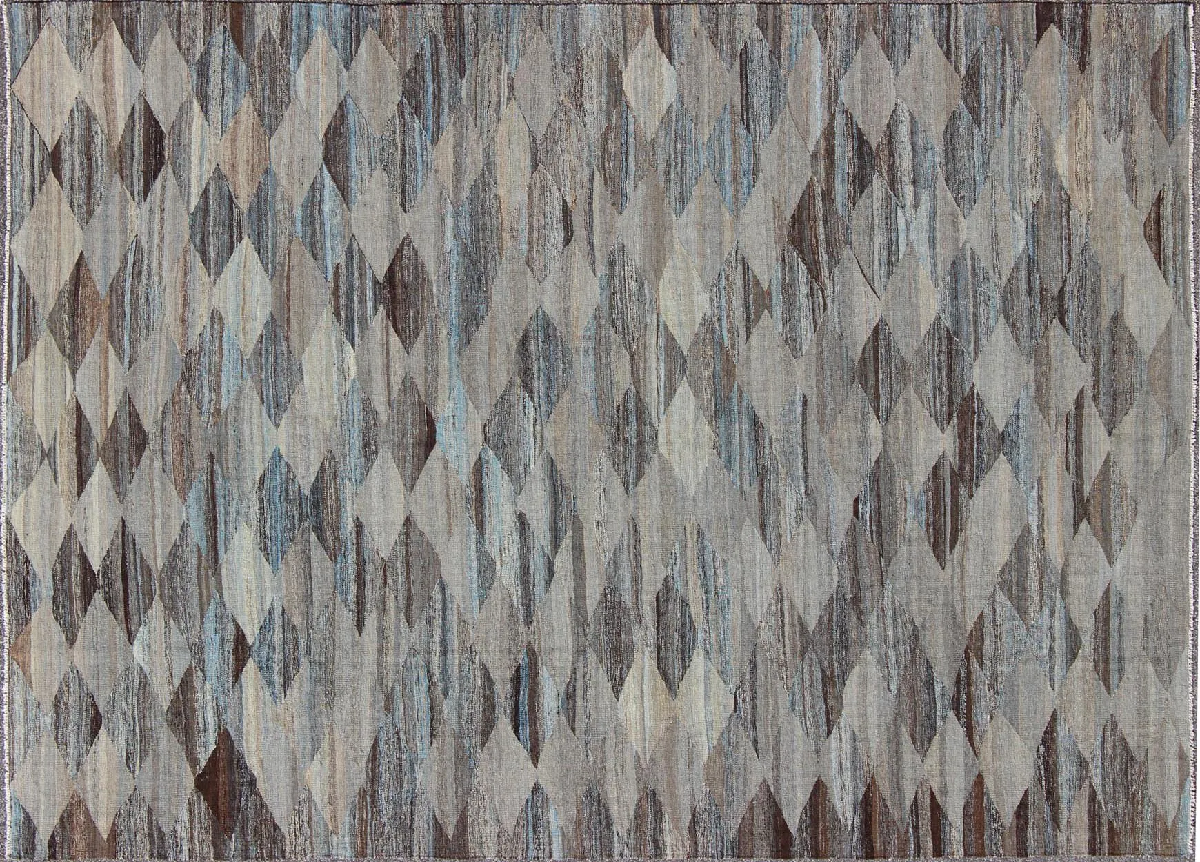 Flat-Weave Kilim Rug 9'3 x 12'3 - Keivan Woven Arts - Blue - Blue