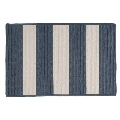 Foster Outdoor Rug - Navy/Ivory - Blue - Blue