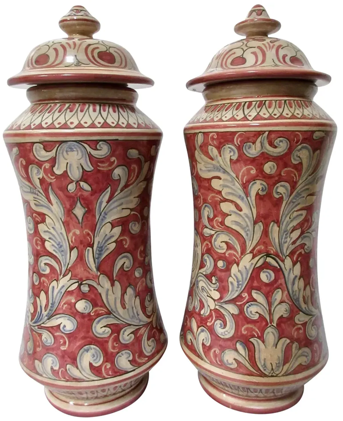 Gubbio Italian Faience Jars - Set of 2 - The Emporium Ltd. - Red