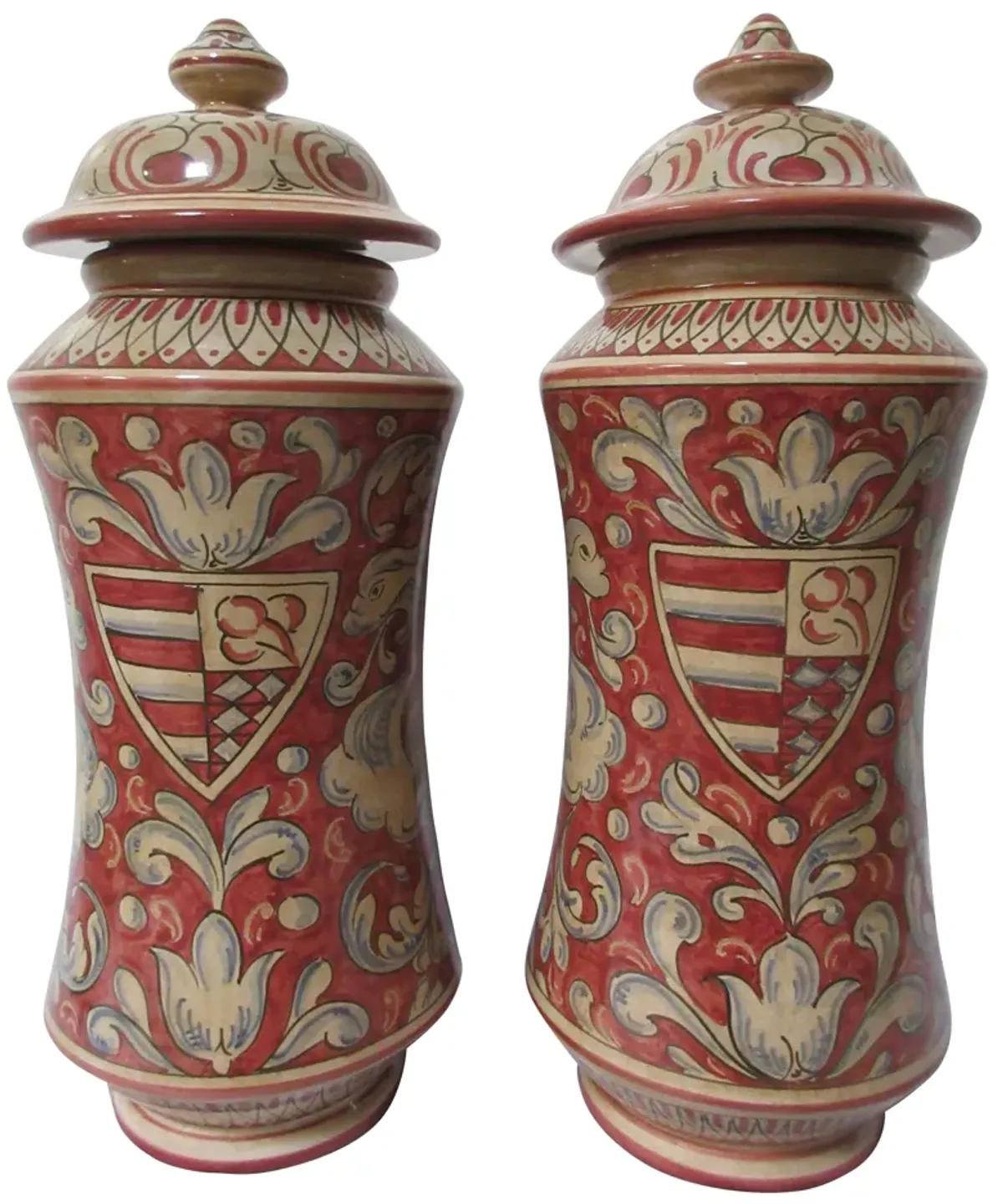 Gubbio Italian Faience Jars - Set of 2 - The Emporium Ltd. - Red