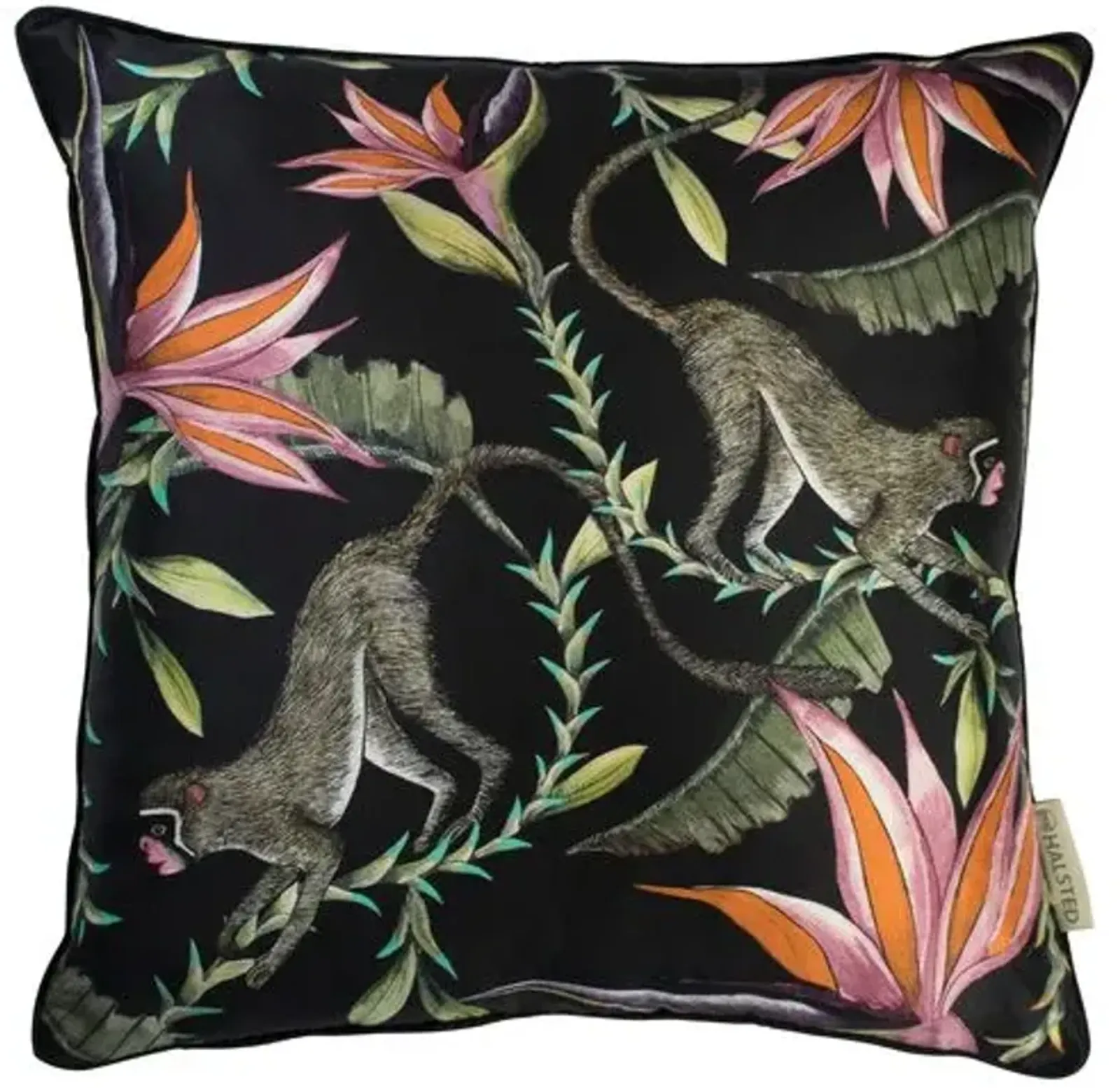 Paradise 16x16 Silk Pillow - Black / Multi - Ngala Trading Co. - Handcrafted