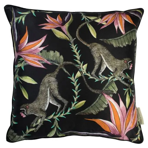 Paradise 16x16 Silk Pillow - Black / Multi - Ngala Trading Co. - Handcrafted