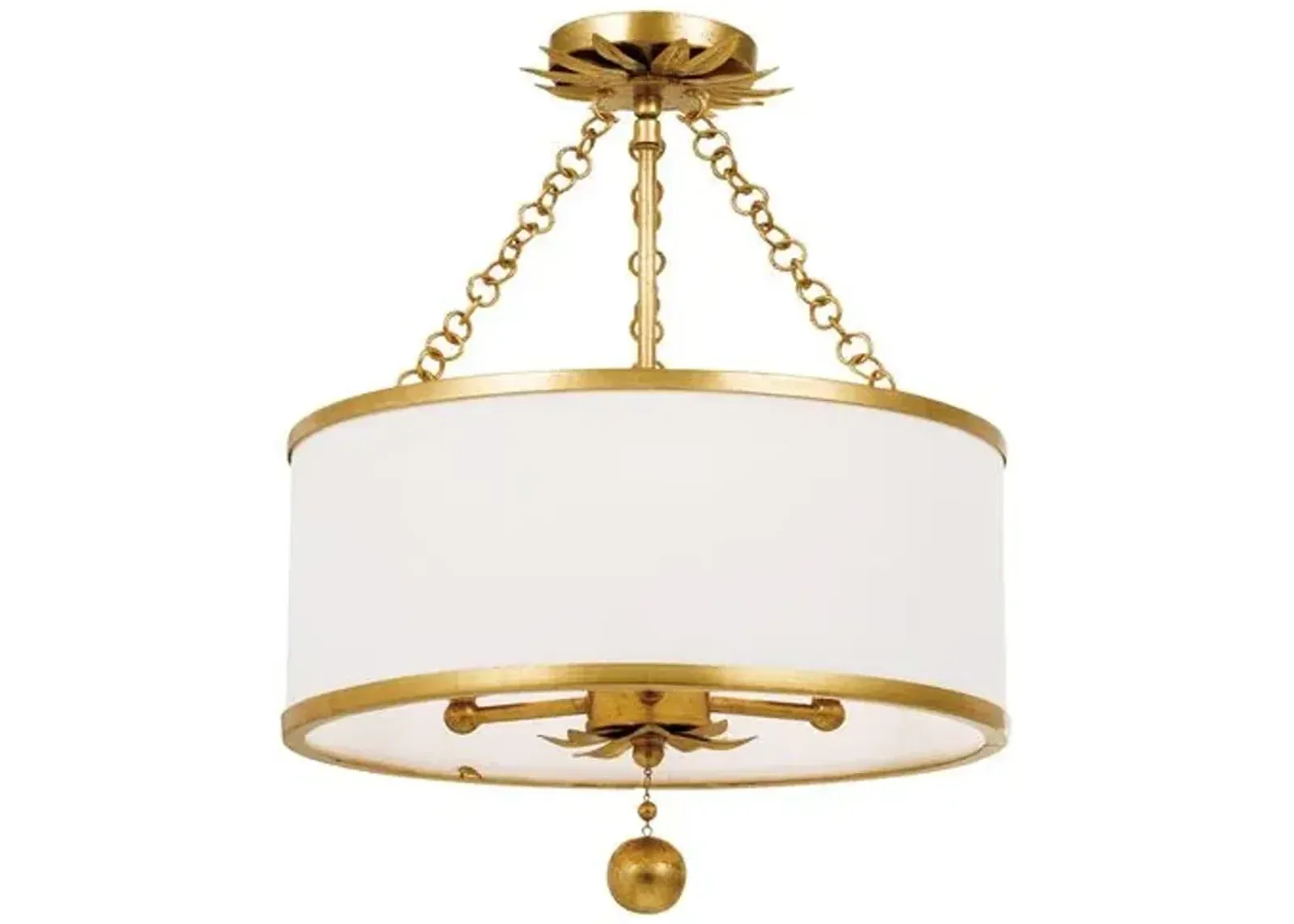 Broche Semi-Flush Mount - Antiqued Gold - Crystorama