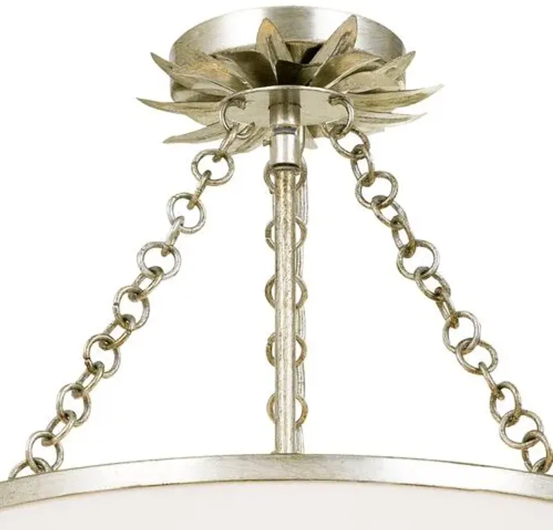 Broche Semi Flush Mounts - Silver - Crystorama