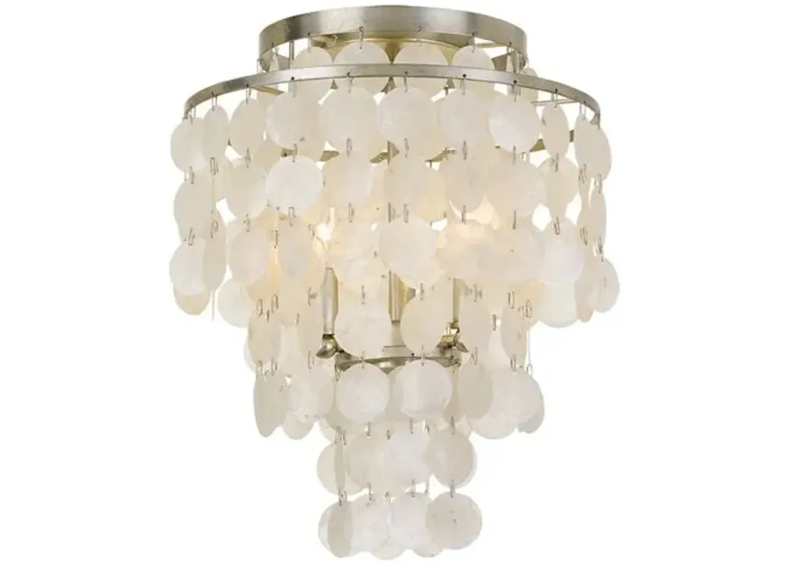 Brielle Semi-Flush Mount - Antiqued Silver - Crystorama - Ivory