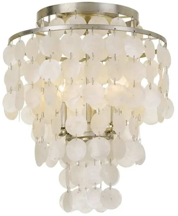 Brielle Semi-Flush Mount - Antiqued Silver - Crystorama - Ivory