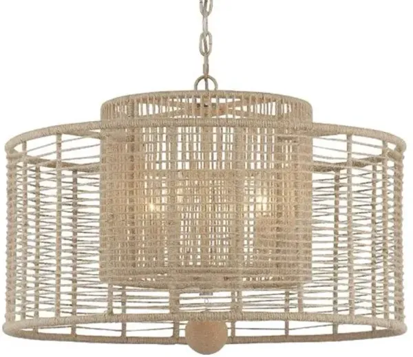 Jayna 4-Light Chandelier - Natural Jute - Crystorama - Beige