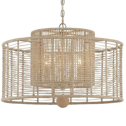 Jayna 4-Light Chandelier - Natural Jute - Crystorama - Beige