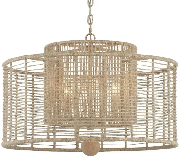 Jayna 4-Light Chandelier - Natural Jute - Crystorama - Beige