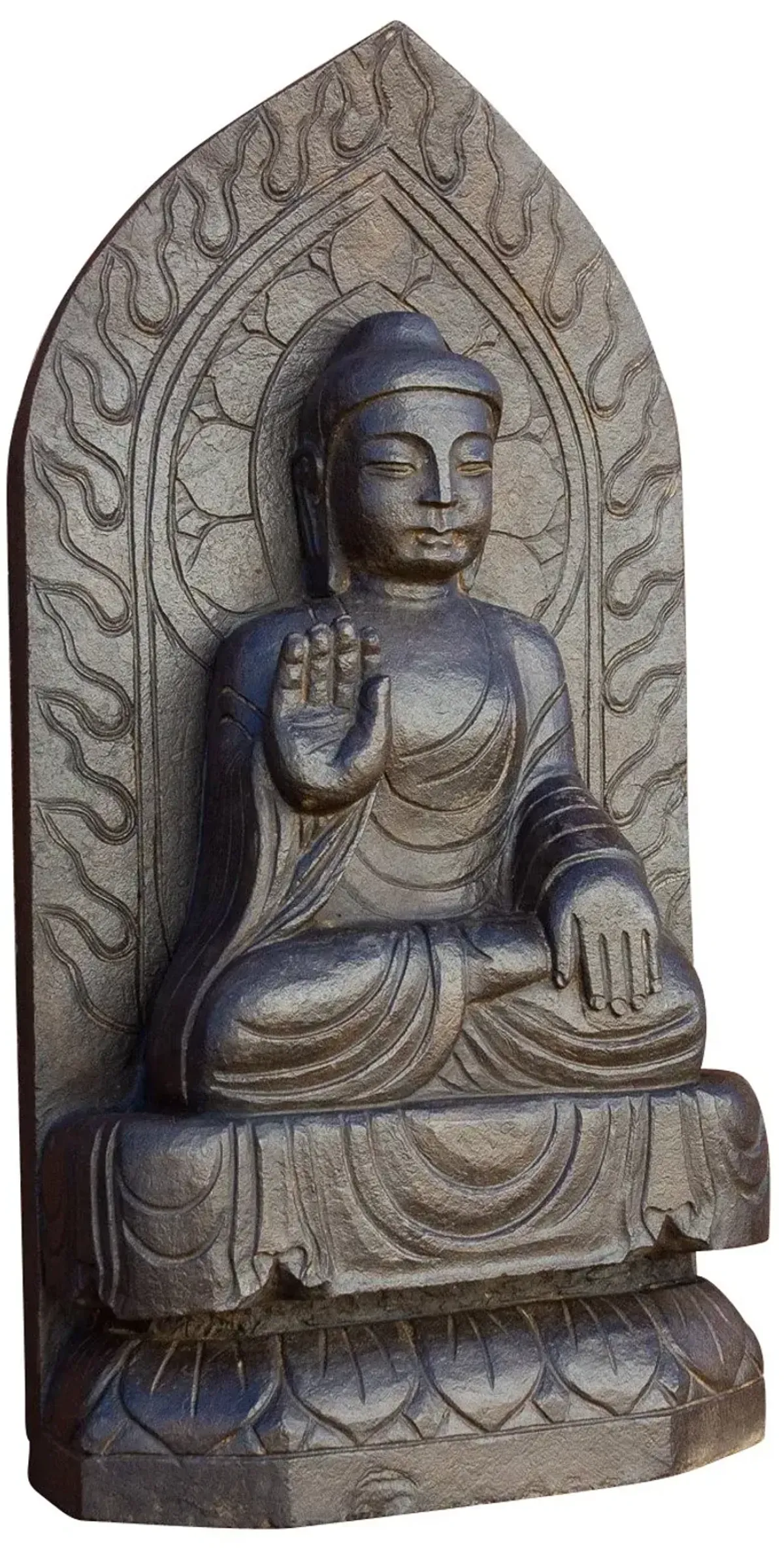 Antique Black Stone Buddha Statue - de-cor