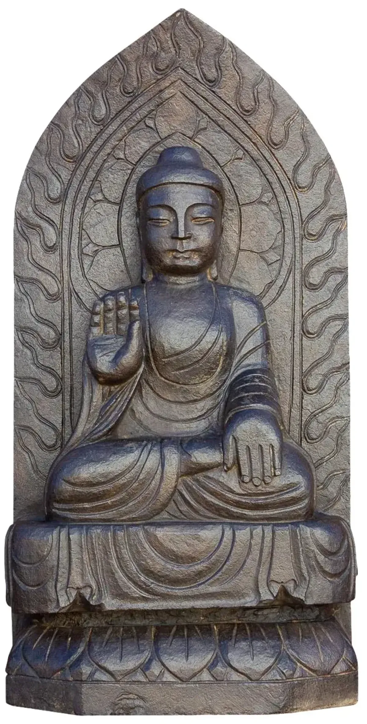 Antique Black Stone Buddha Statue - de-cor