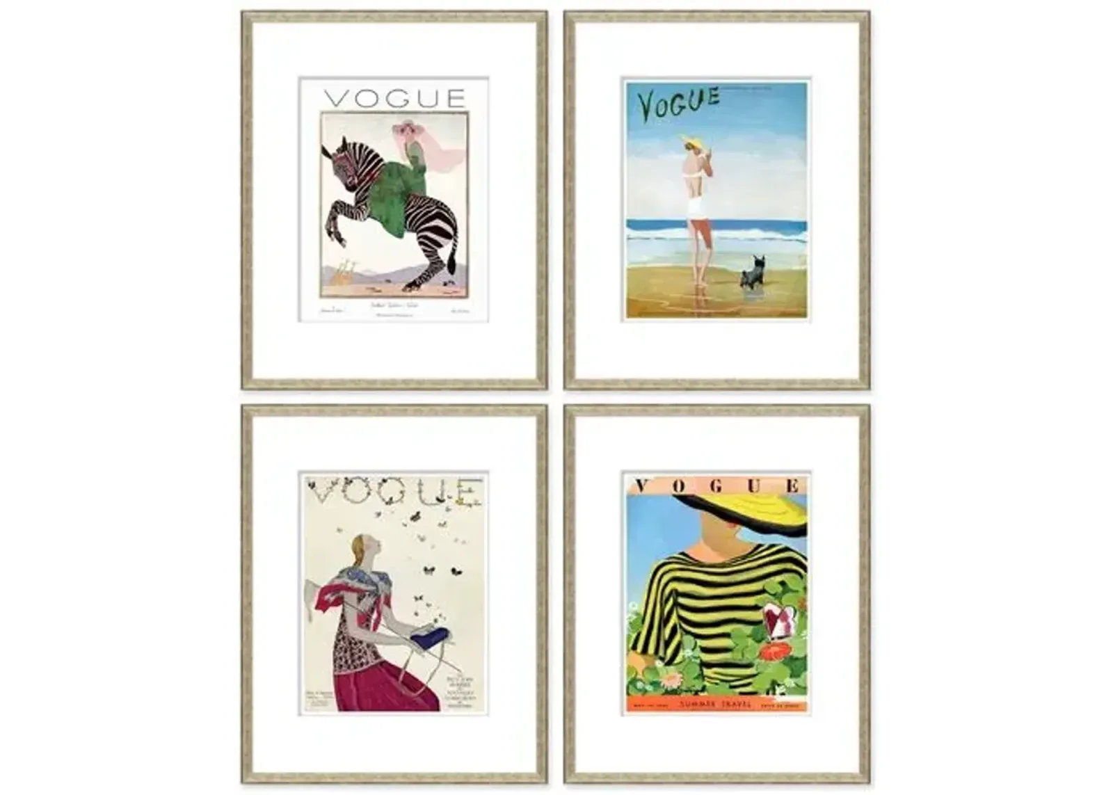 Set of 4 Vogue Magazine Covers - Soicher Marin - Blue