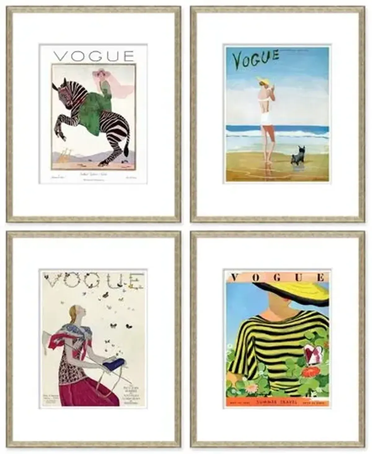 Set of 4 Vogue Magazine Covers - Soicher Marin - Blue