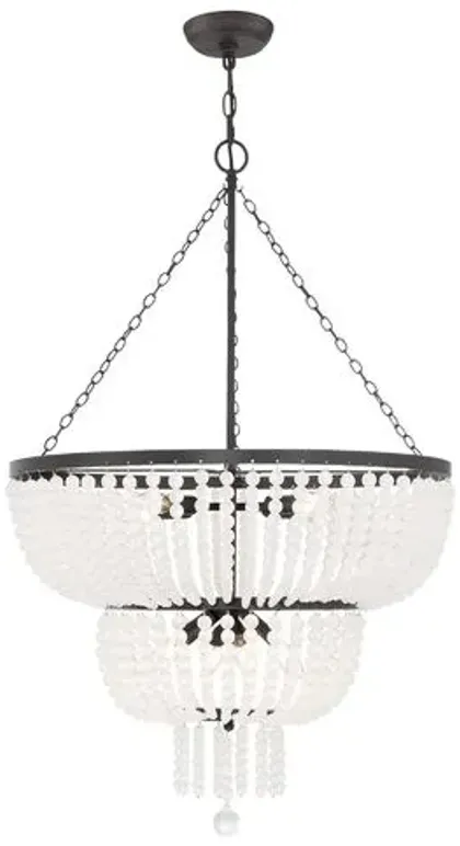 Rylee Urchin Chandelier - Matte Black - Crystorama - White