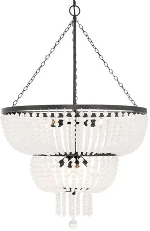 Rylee Urchin Chandelier - Matte Black - Crystorama - White