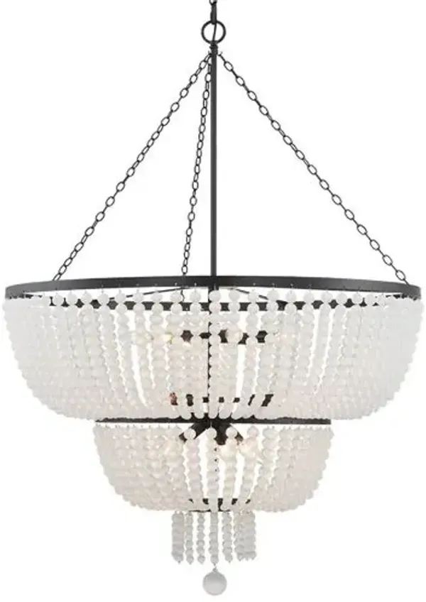 Rylee Urchin Chandelier - Matte Black - Crystorama - White