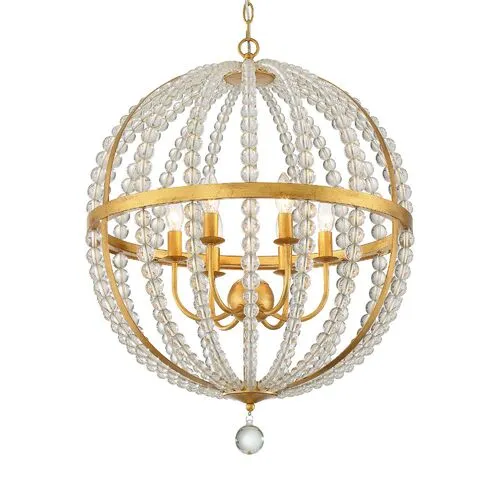 Roxy Chandelier - Antiqued Gold - Crystorama