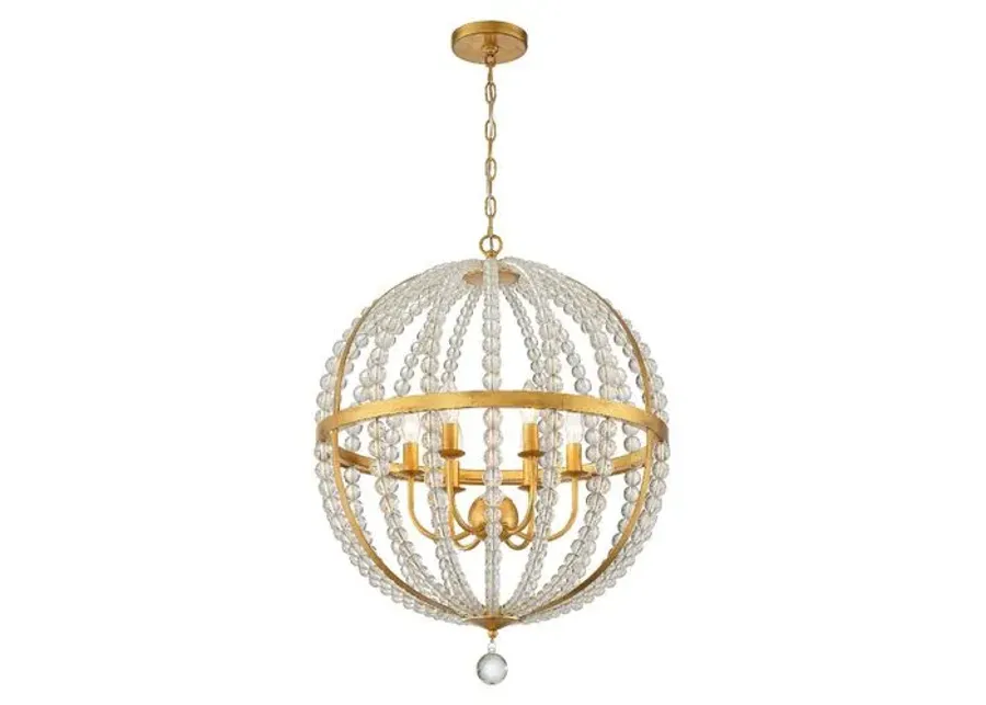 Roxy Chandelier - Antiqued Gold - Crystorama