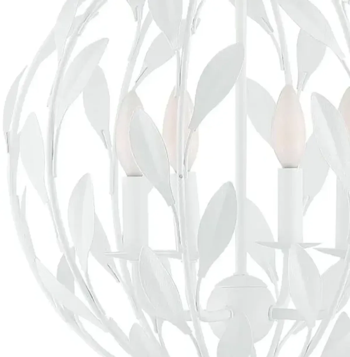 Broche Round Chandelier - Matte White - Crystorama