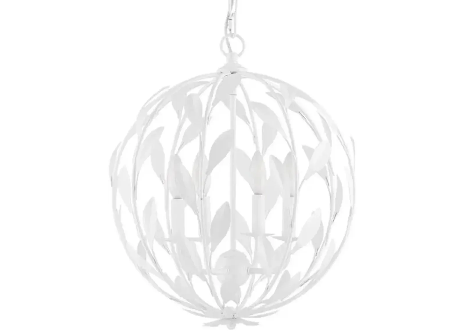 Broche Round Chandelier - Matte White - Crystorama