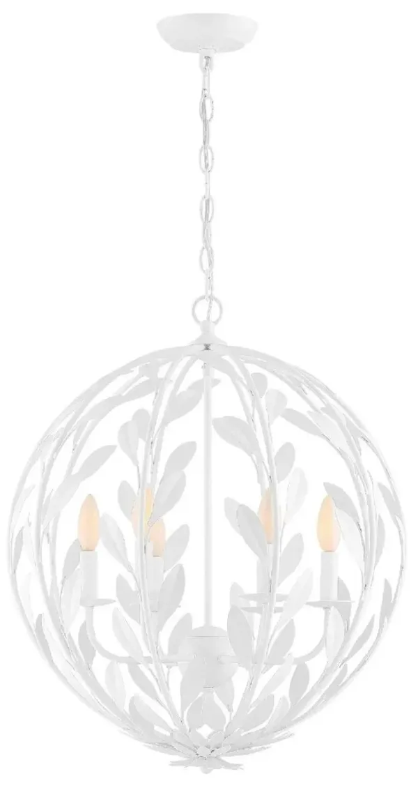 Broche Round Chandelier - Matte White - Crystorama