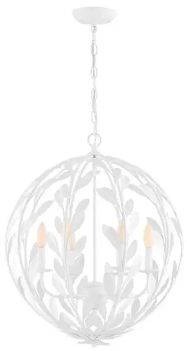 Broche Round Chandelier - Matte White - Crystorama