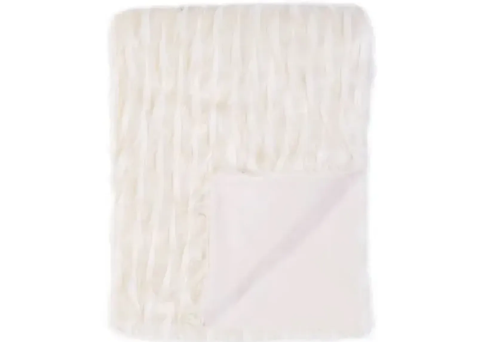 Luxe Faux Fur Blend Throw - White - Eastern Accents