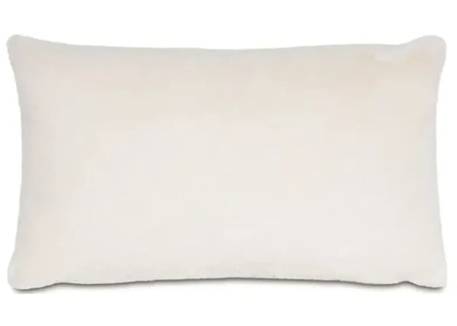 Faux-Fur 13x22 lumbar Pillow - Ivory - Eastern Accents