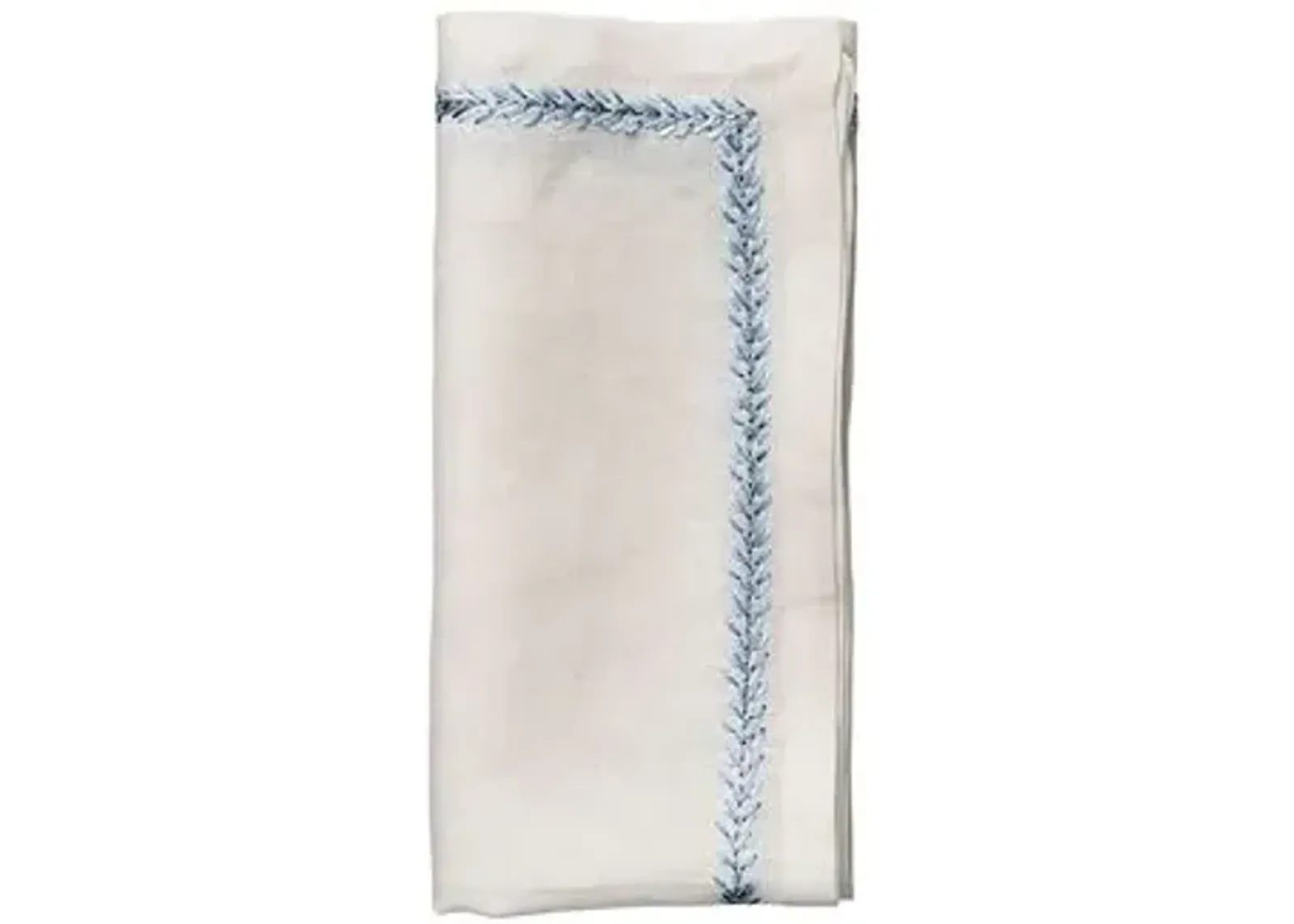 Set of 4 Jardin Napkins - Kim Seybert - White