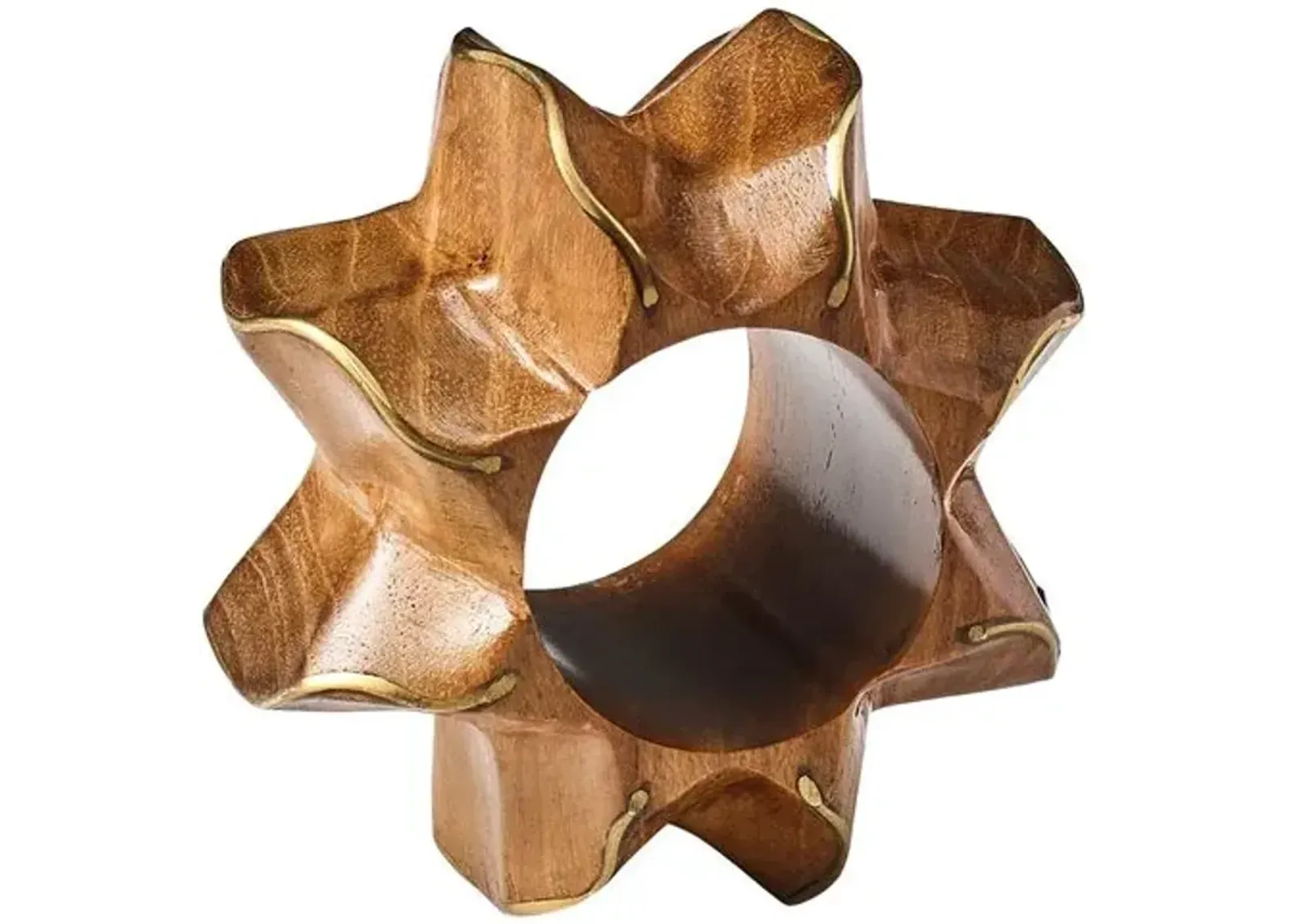 Set of 4 Twist Napkin Rings - Brown/Gold - Kim Seybert