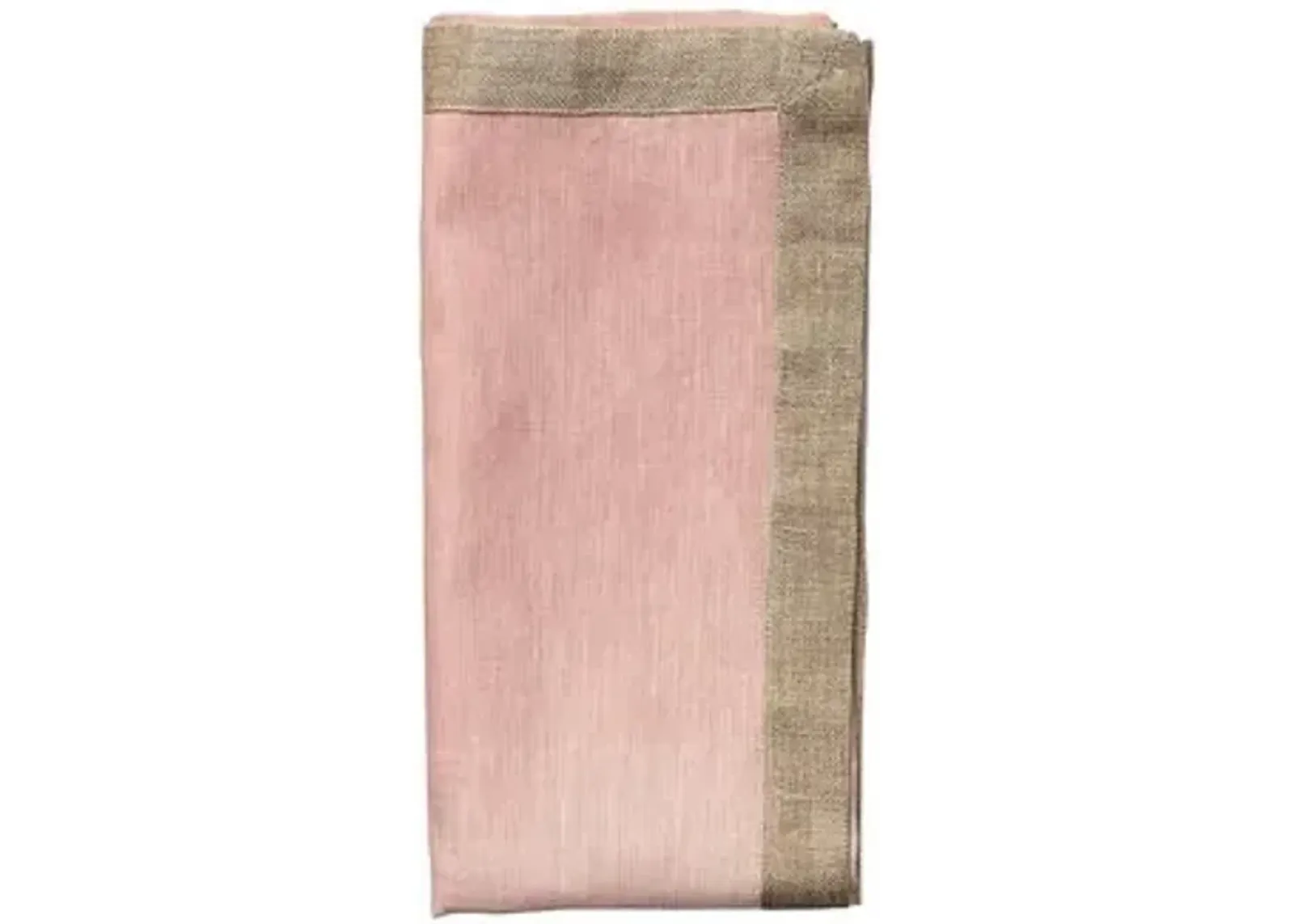 Set of 4 Dip-Dye Napkins - Blush/Gold - Kim Seybert