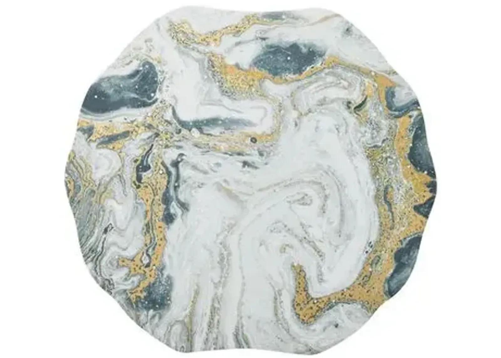 Set of 4 Cosmos Place Mats - Ivory/Gold/Silver - Kim Seybert - Multi