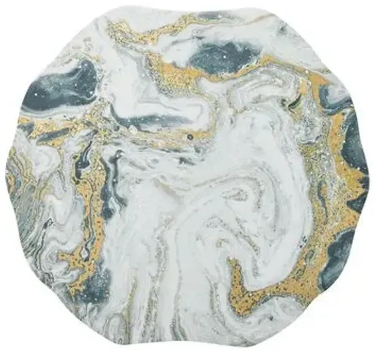 Set of 4 Cosmos Place Mats - Ivory/Gold/Silver - Kim Seybert - Multi